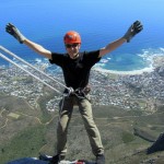 1805--Abseiling down Table Mountain in Cape town